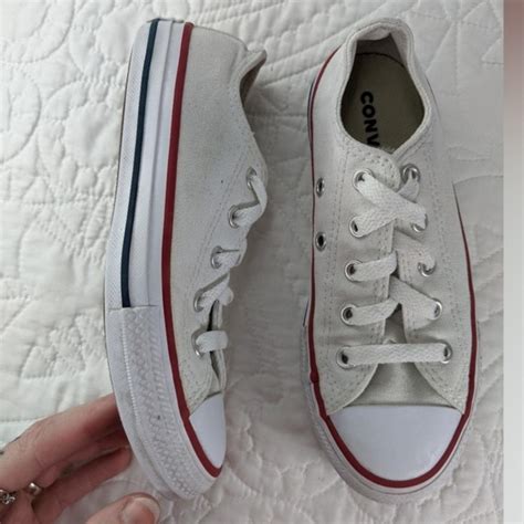 Converse | White All Star Low Top Sneakers | Youth... - Depop