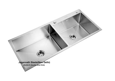 JNS Silver Stainless Steel Double Bowl Sink 45x20x10 At Rs 18500 In