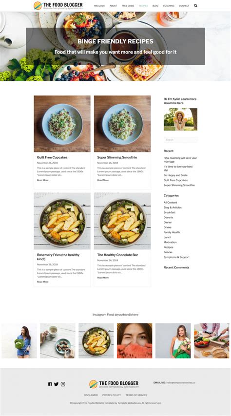 Food Blog Website Templates