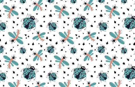 Dragonfly & Insect Cartoon Wall Mural | Ever Wallpaper UK