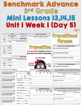 Benchmark Advance Rd Grade Unit Week Day Mini Lessons