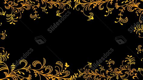 Golden Leaf Abstract Nature Lineart Plant Watercolor Line Draft Powerpoint Background For Free