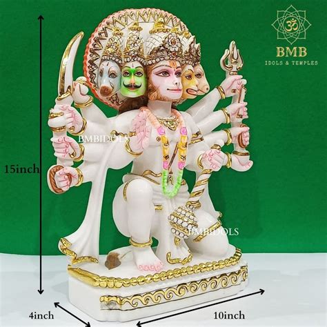 Panchmukhi Hanuman Statue White Marble Panchmukhi Statue Made In