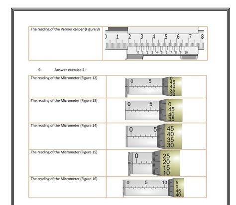 Vernier Caliper Reading Exercises