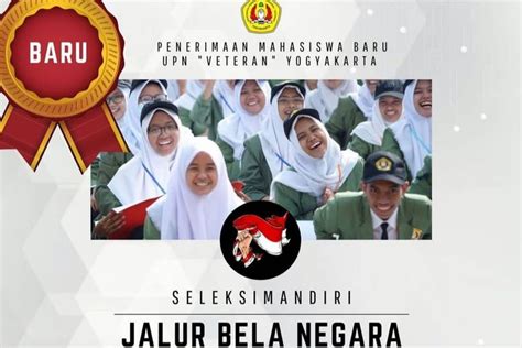 Pendaftaran Seleksi Mandiri Jalur Bela Negara UPN Veteran Yogyakarta