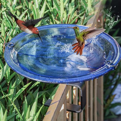 Amazon Ribgwo Deck Mounted Bird Bath Adjustable Metal Weather