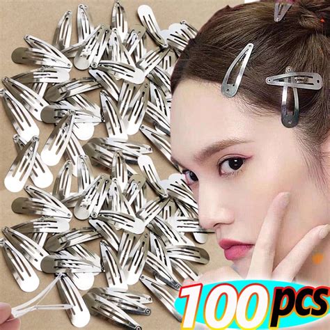 Pcs Metal Silver Hair Clips Bb Snap Hairpins Base Diy Handmade