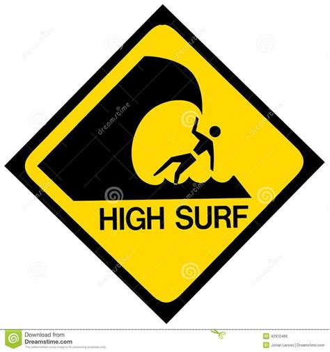 High Surf Warning Sign Stock Illustration Illustration Of Ocean 42910486 Warning Signs