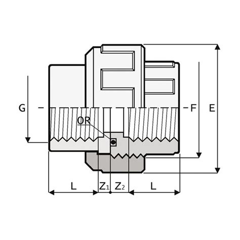 Bocchettone PVC filettati O Ring dal Ø1 2 al Ø4 diametro