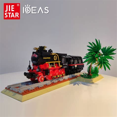 Jiestar 59020 Moc Retro Steam Train Green Locomotive Express Lepin