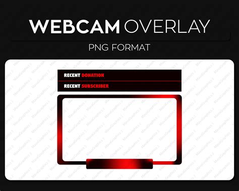 Red Black Webcam Frame Overlay Webcam Border Custom Twitch Streamlabs