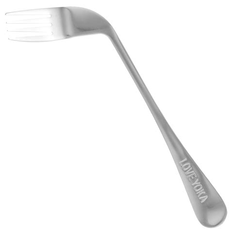 Fomiyes Adaptive Curved Fork Stainless Steel Utensil For Hand Tremors