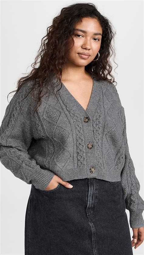 Madewell Shimmer Cable Knit Crop Cardigan Shopbop