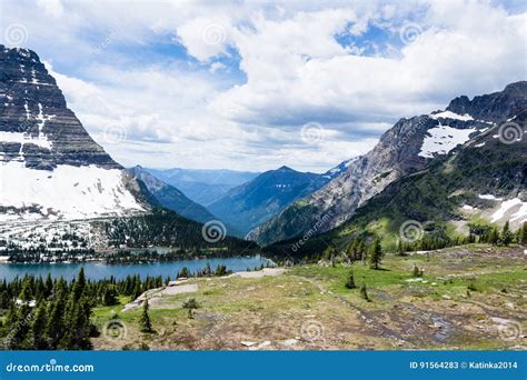 Hidden Lake Trail In Glacier National Park Usa Stock Image Image Of