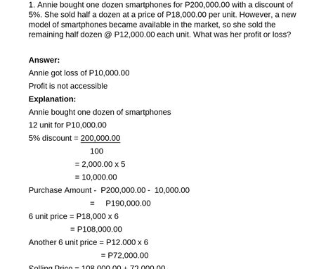 Solved 1 Annie Bought One Dozen Smartphones For P200 000 00 With A