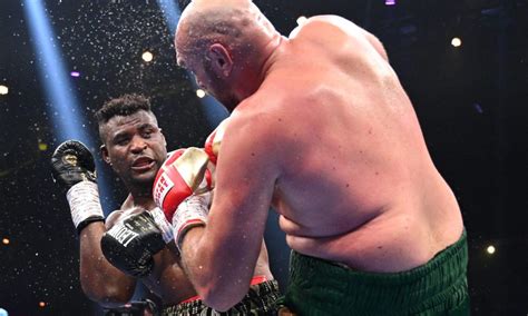 See two angles: Tyson Fury gets knocked down by Francis Ngannou