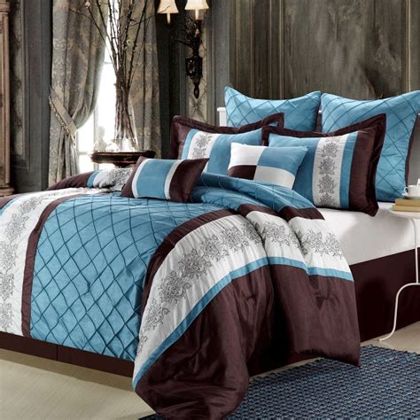 Chic Home Livingston 8 Piece Color Block Floral Comforter Set Bedding