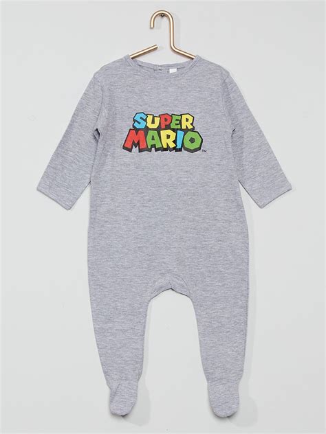 Pijama De Algod N Super Mario Gris Chin Kiabi