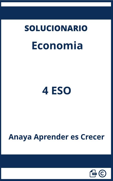 Solucionario Economia 4 ESO Anaya Aprender Es Crecer Descargar