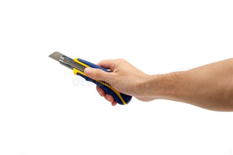 Hand Holding A Box Cutter Stock Image Image Of Improvement 30976659