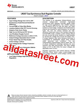 LM2657MTCX NOPB Datasheet PDF Texas Instruments