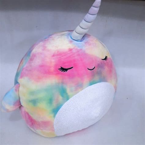 Kellytoy Toys Squishmallows Navina The Narwhal Plush Rainbow Tie