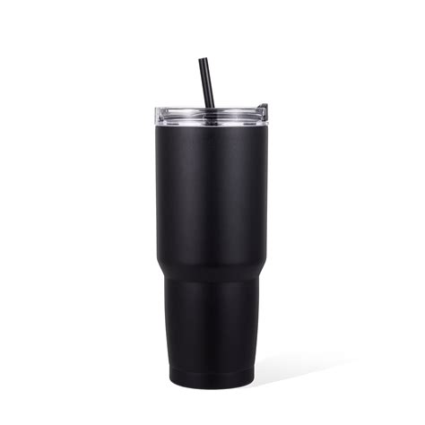 Mainstays 30 Fl Oz Stainless Steel Tumbler 2 In 1 Function Lid Black Color