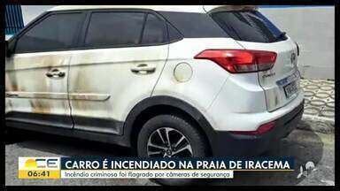 Bom Dia Ceará Homem é suspeito de colocar fogo em carro motivo seria