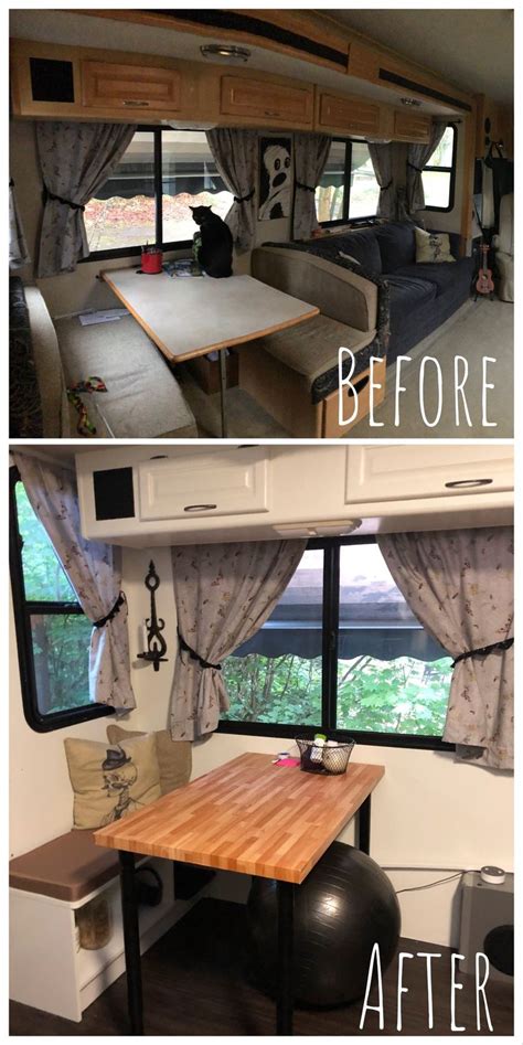 Before And After Painting Rv Walls And Cabinets Rv Interior Remodel