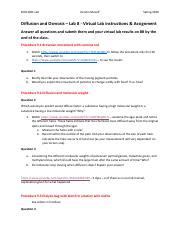 Lab 8 Diffusion And Osmosis Virtual Lab Instructions W Pdf BIOL1001