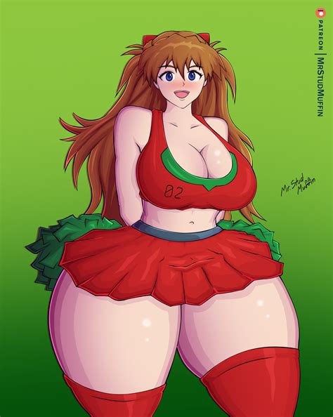 Thicc Asuka Evangelion Cheerleader By MrStudMuffin Hentai Foundry