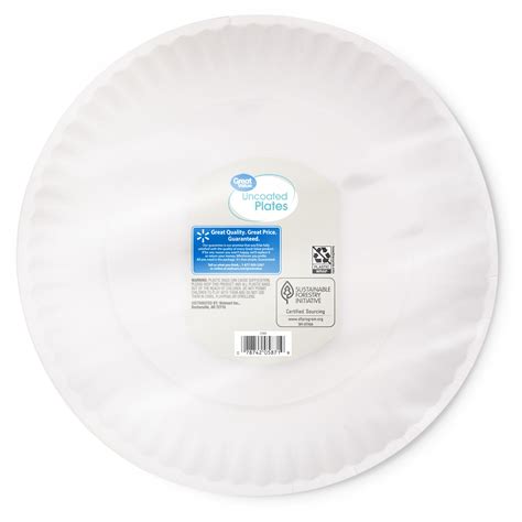 Great Value Uncoated Paper Plates 9 90 Count