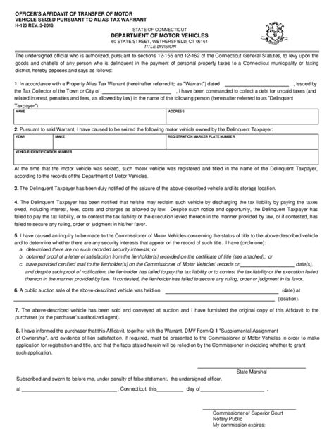 Ct Dmv Motor Vehicle Registration Form