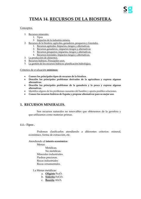 Pdf Tema 14 Recursos De La Biosfera Roblepnticmecesarchivostextoctmat14