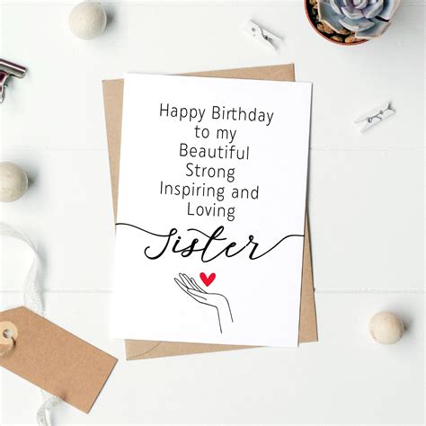 Printable Sister Birthday Card, Happy Birthday Sister, Instant Download ...