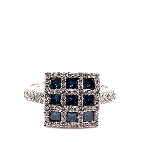 Ladies Princess Cut Blue Diamond ring – Artistic Jewelers