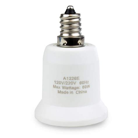 Adamax Candelabra To Standard Base E12 To E26 Light Bulb Adapter A1226e The Home Depot