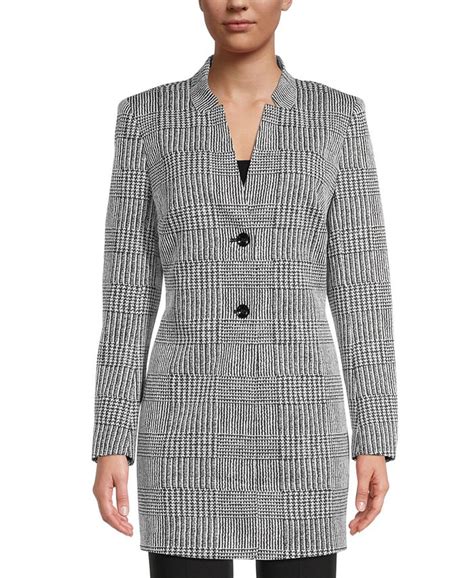 Kasper Houndstooth Plaid Jacket Macys