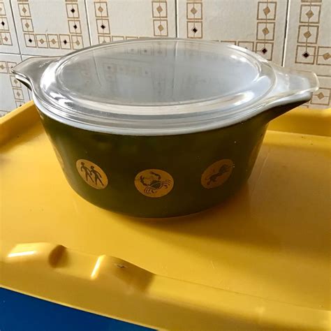 Pyrex Zodiac Promotional Bowl Casserole Verde Colour Etsy