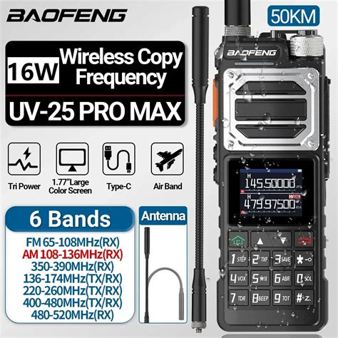 Baofeng Uv Pro Max Air Band Walkie Talkie W Wireless Copy