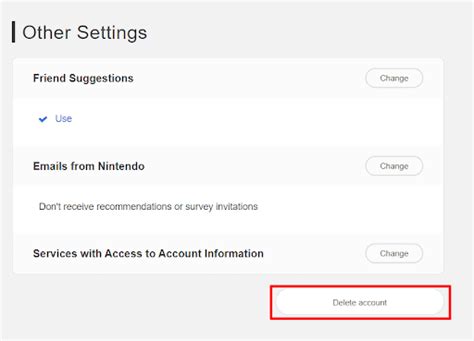 how to delete your nintendo account
