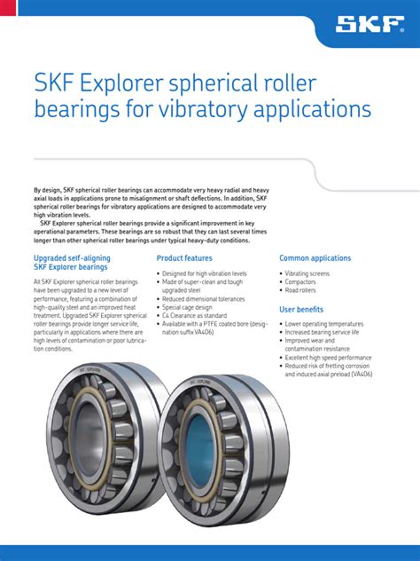 SKF Vibratory Applications | PDF | Bearing (Mechanical) | Friction