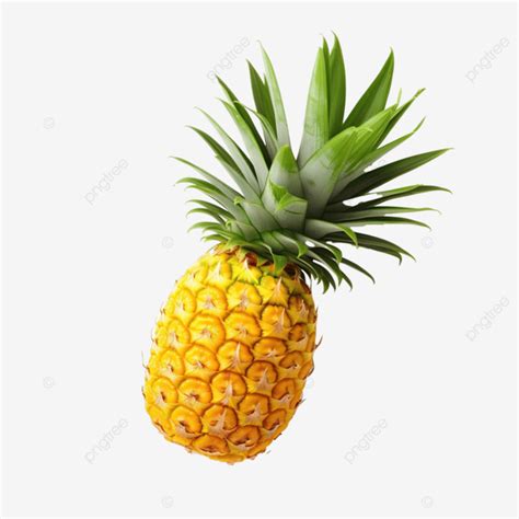 Yellow Pineapple With Green Leaves Yellow Pineapple Green Png