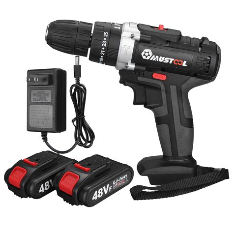 110v 220v 3 In 1 Cordless Impact Drill Hammer Screwdriver With 2pcs 48v