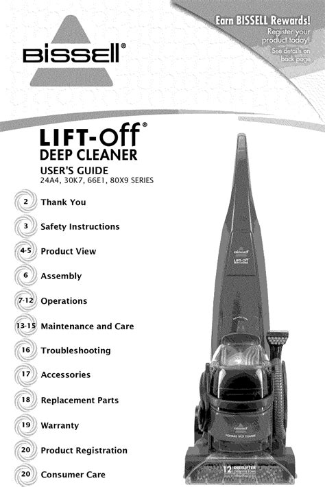 Bissell 66e1 User Manual Carpet Cleaner Manuals And Guides 1312146l