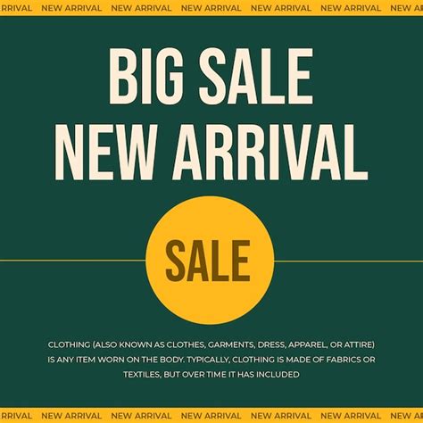 Premium PSD Psd Big Sale New Arrival On Dark Green Background