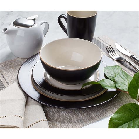 Thomson Pottery Kensington Stoneware Dinnerware - Set of 16 (Brown ...