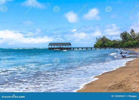 View of Hanalei Bay in Kauai, Hawaii Stock Image - Image of mountain ...