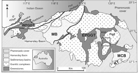 Simplified Geological Map Of The North Pilbara Terrane Modified After