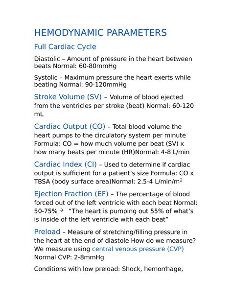 Hemodynamic Monitoring Cheat Sheet Hot Sex Picture